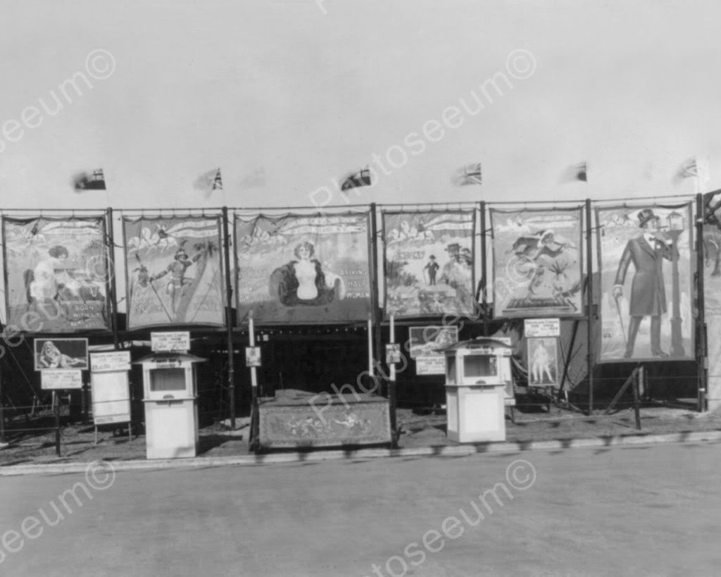 Vintage Sideshow Banners Old 8x10 Reprint Of Photo Photoseeum 